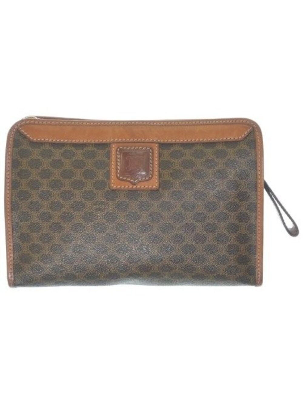 Celine Macadam Pattern Clutch Bag Brown